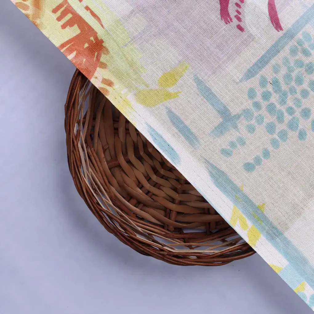 Abstract Art Printed Linen Fabric - Image 2