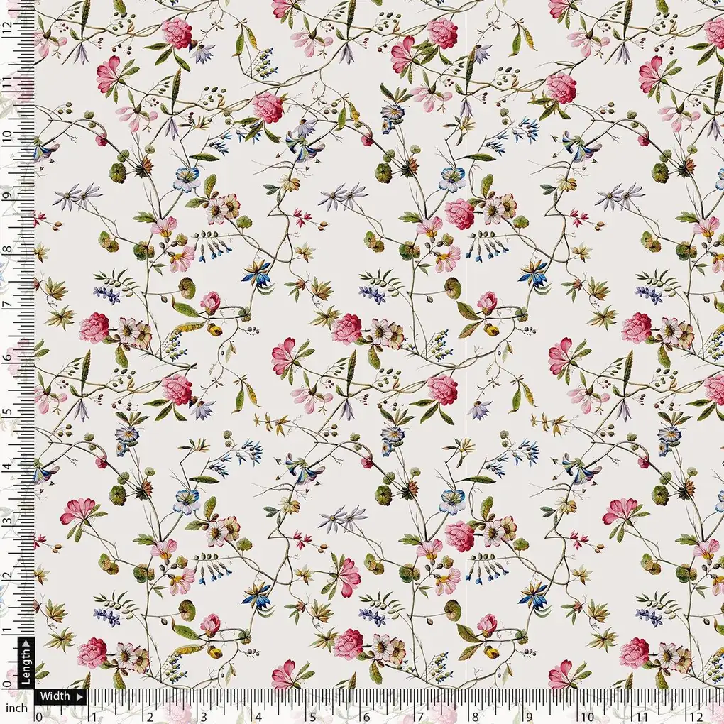Abstract Colourful Flower Art Digital Printed Fabric - Image 4