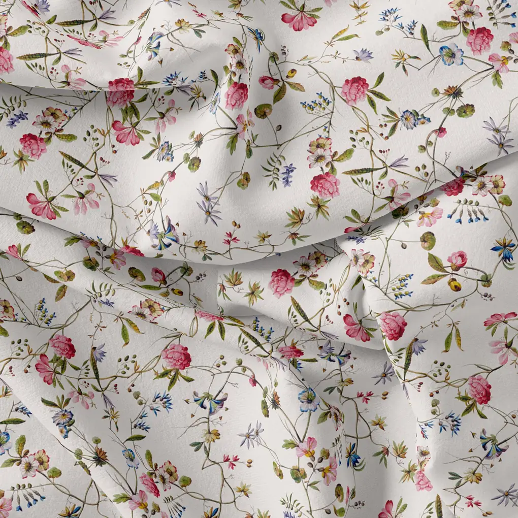 Abstract Colourful Flower Art Digital Printed Fabric - Silk Crepe - Image 3