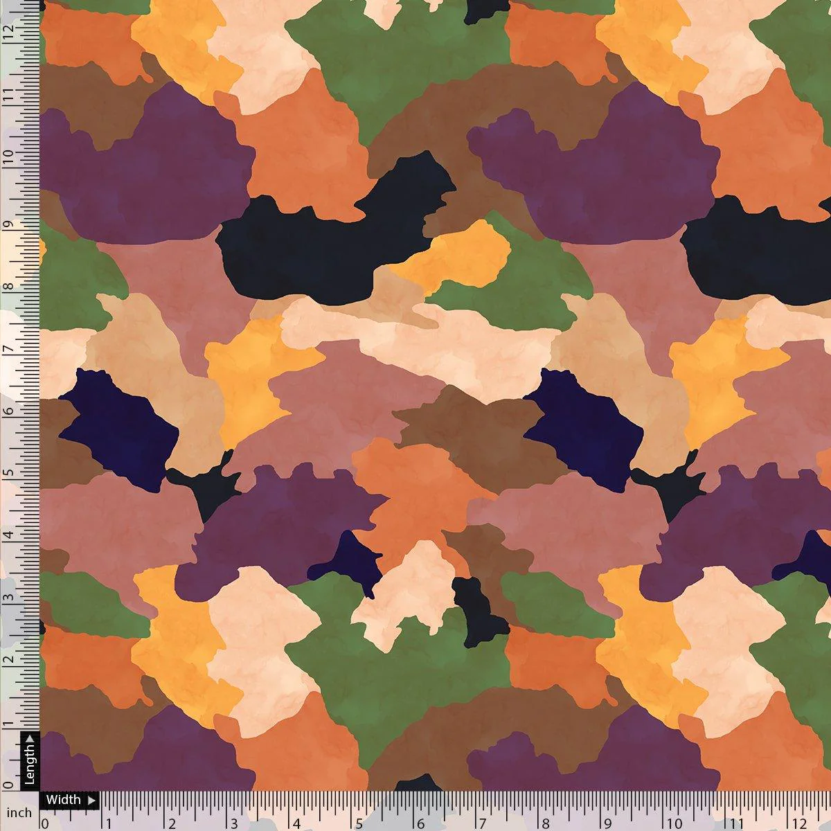 Abstract Colourful Paint Art Digital Printed Fabric - Pure Chinon - Image 5