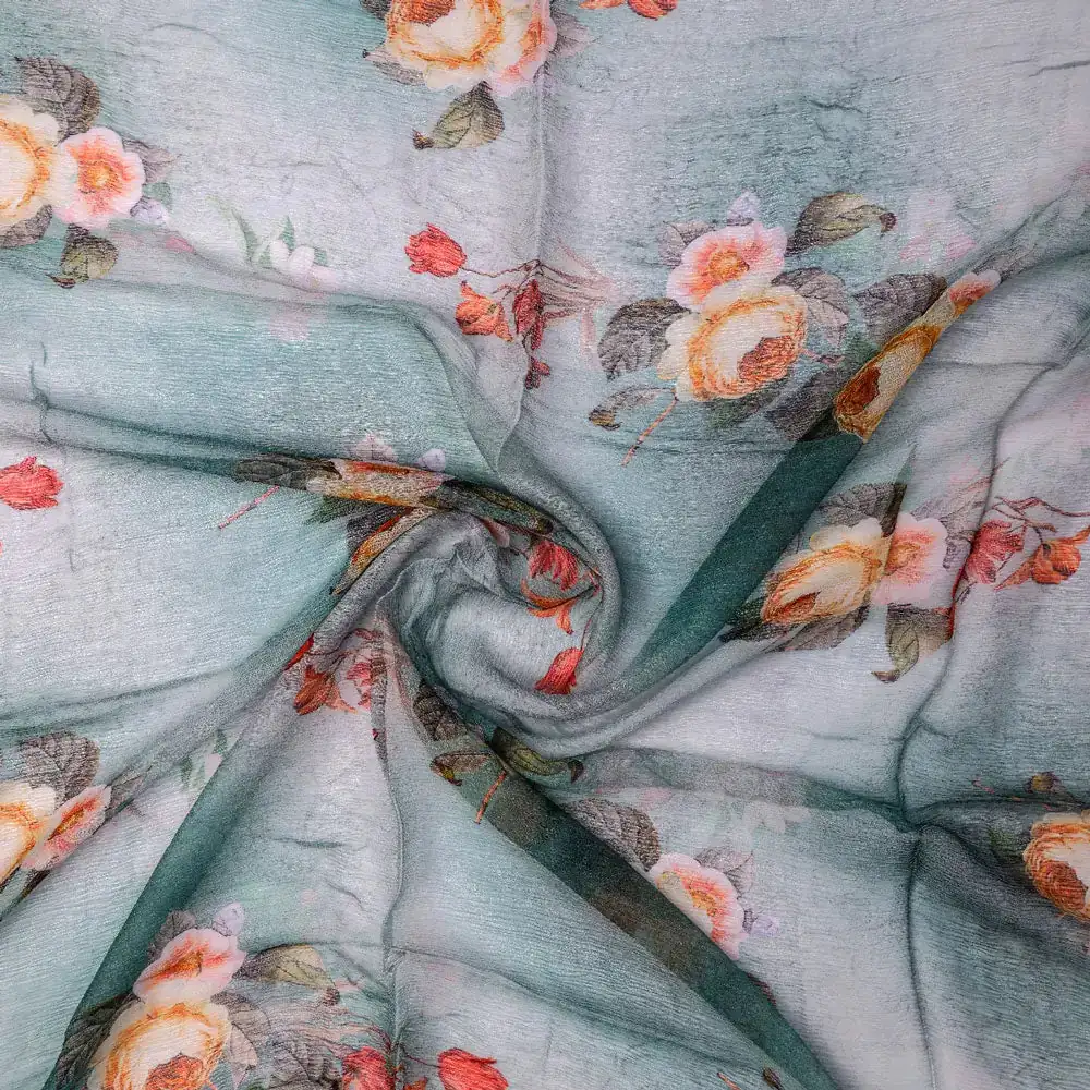 Abstract Digital Printed Pure Chiffon Fabric by FAB VOGUE Studio - Image 3