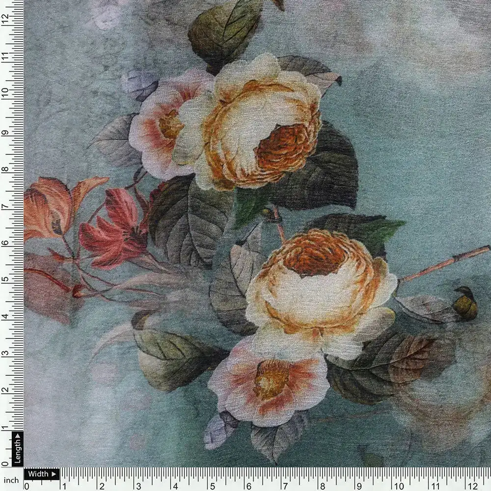 Abstract Digital Printed Pure Chiffon Fabric by FAB VOGUE Studio - Image 4