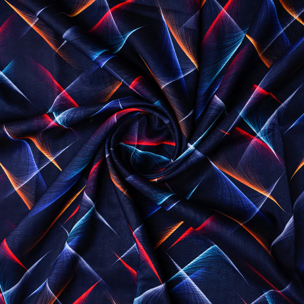 Abstract feather digital printed cotton fabric from FAB VOGUE Studio - Image 3