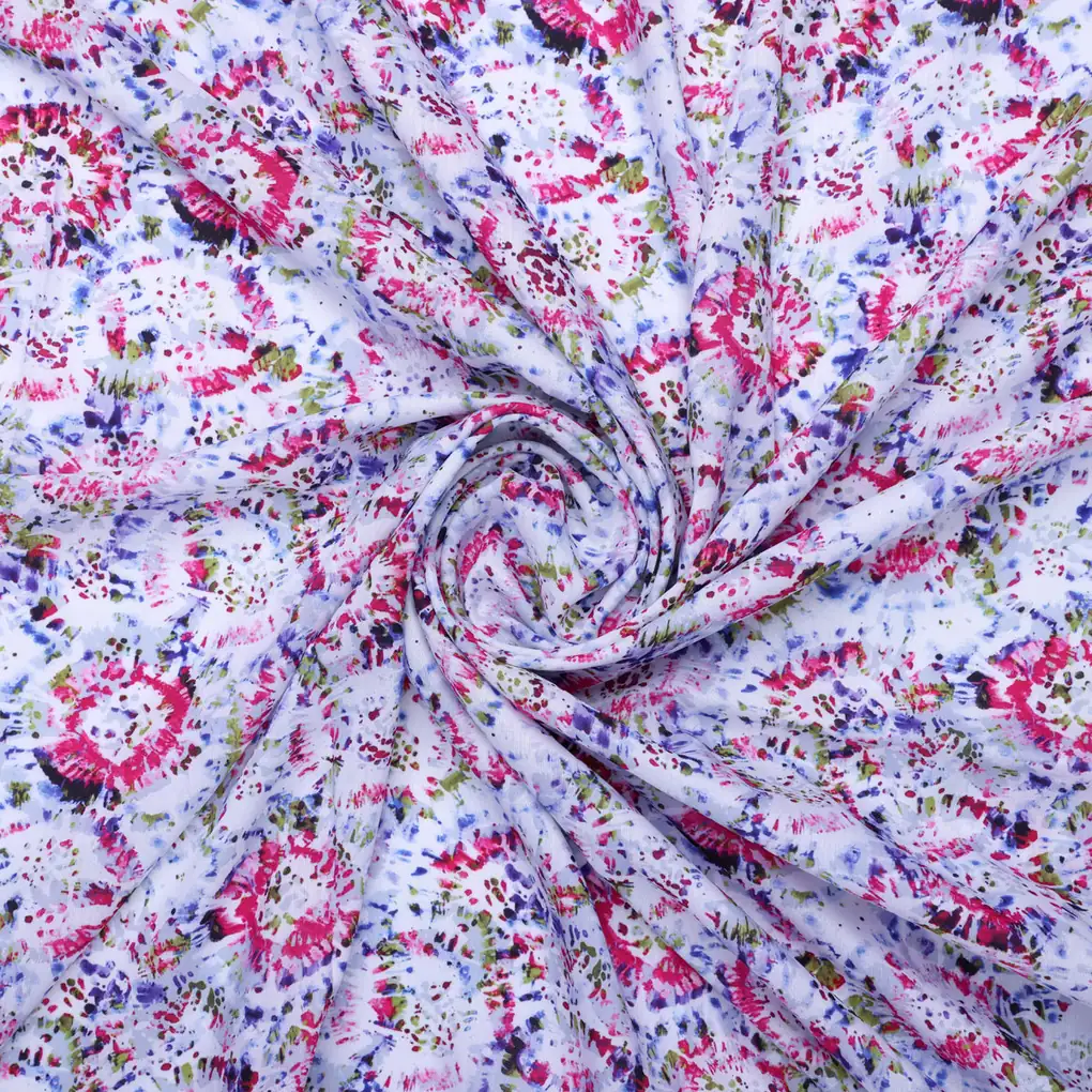Abstract Floral Muslin Fabric - Image 3
