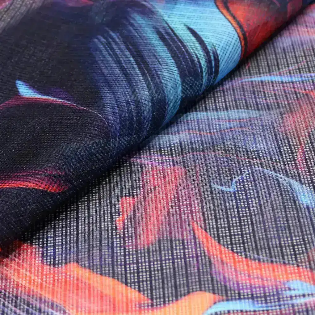 Abstract Pattern Digital Printed Kota Doria Fabric - Image 3