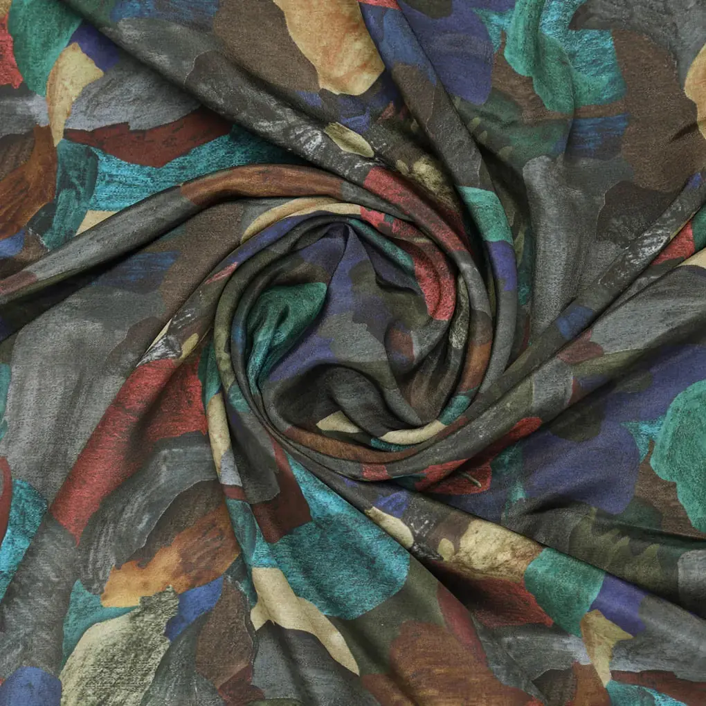 Abstract Print Crepe Fabric - Image 2