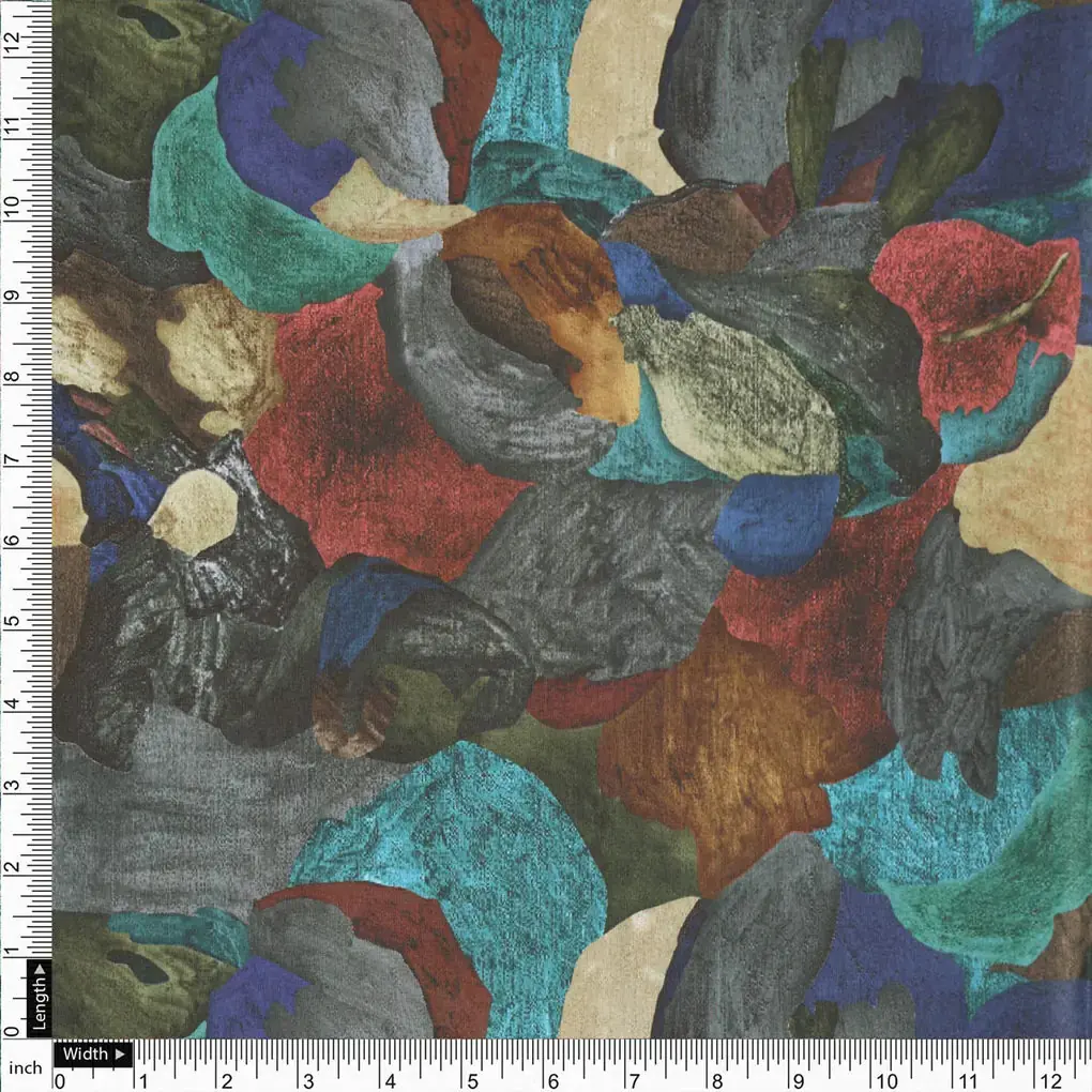 Abstract Print Crepe Fabric - Image 4