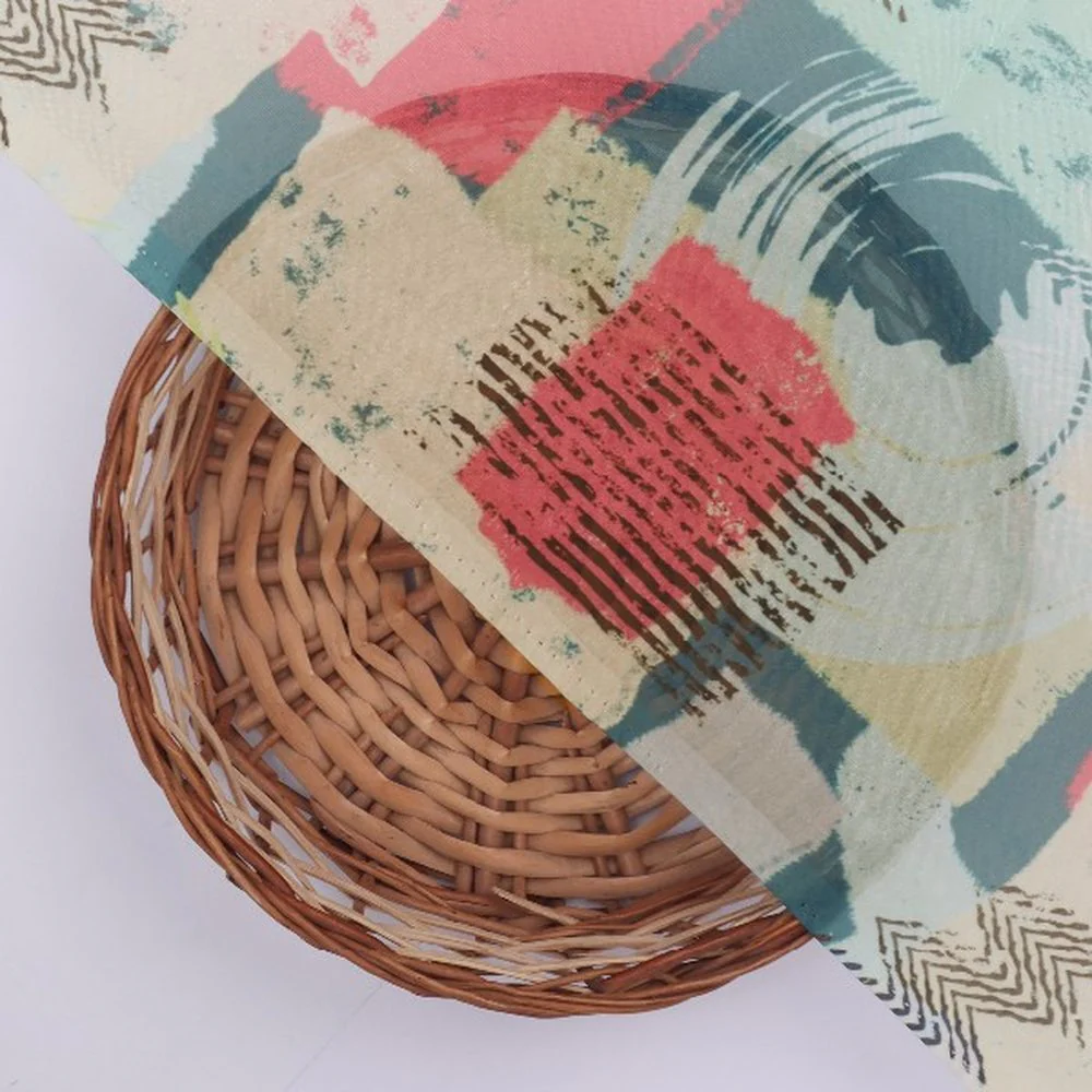 Abstract Print Organza Fabric - Multicolour - Image 3