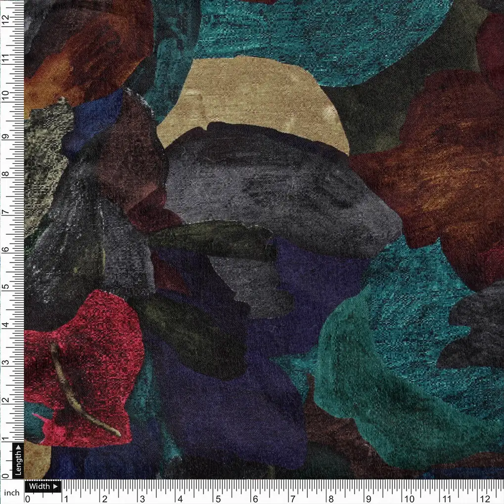 Abstract Printed Velvet Fabric - Image 4
