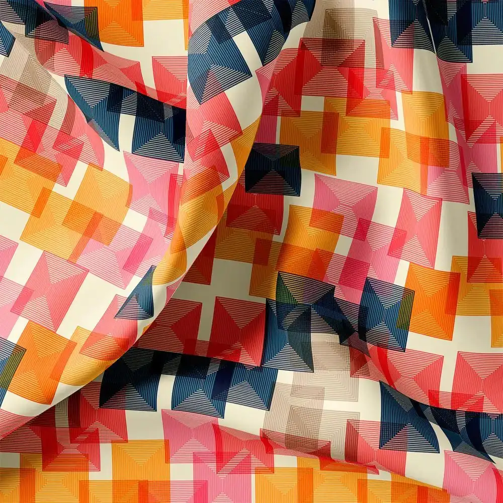 Abstract Squares Digital Printed Fabric - Image 3