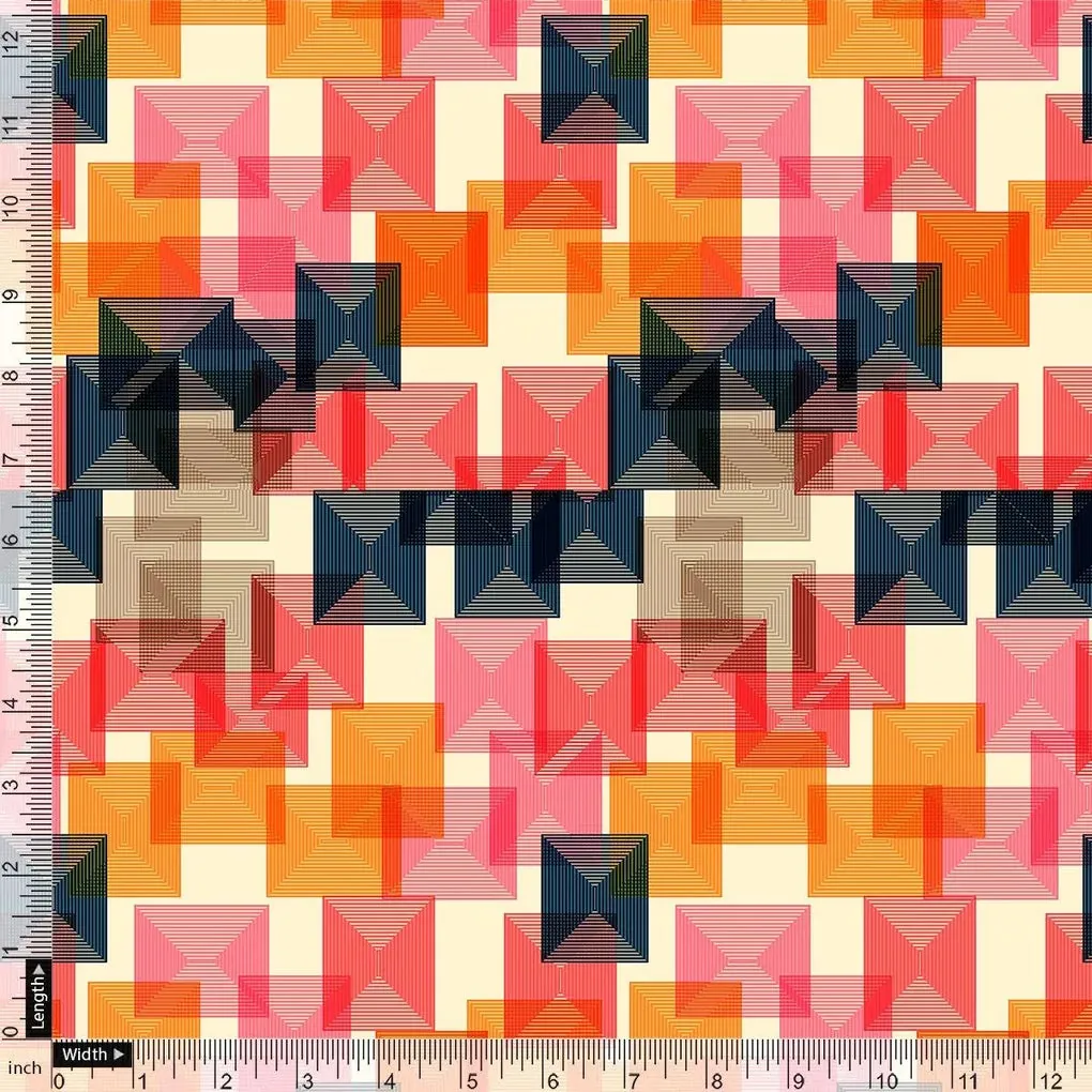 Abstract Squares Digital Printed Fabric - Image 4