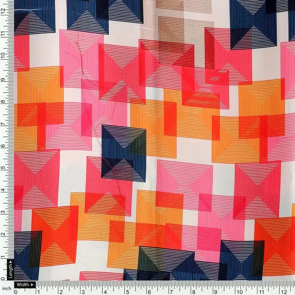 Abstract Squares Digital Printed Fabric - Image 4