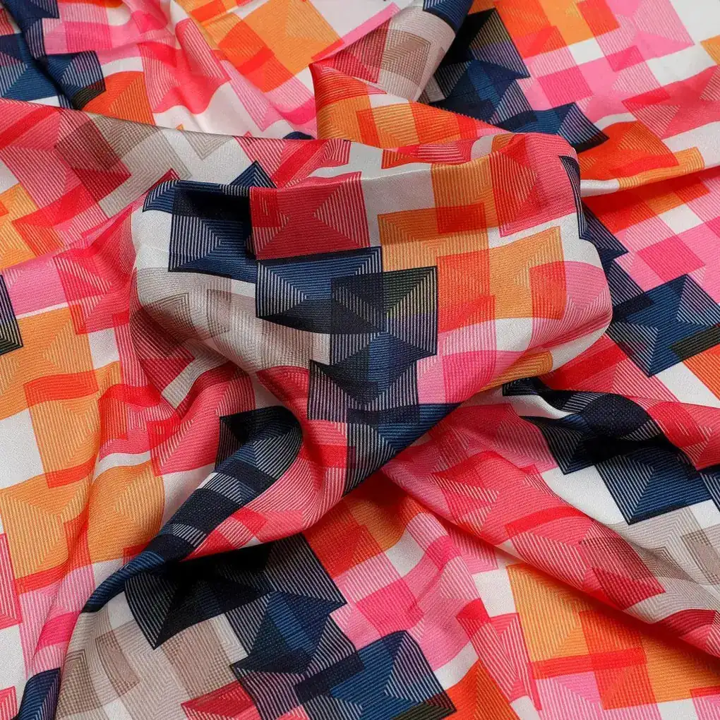 Abstract Squares Digital Printed Fabric - Image 3