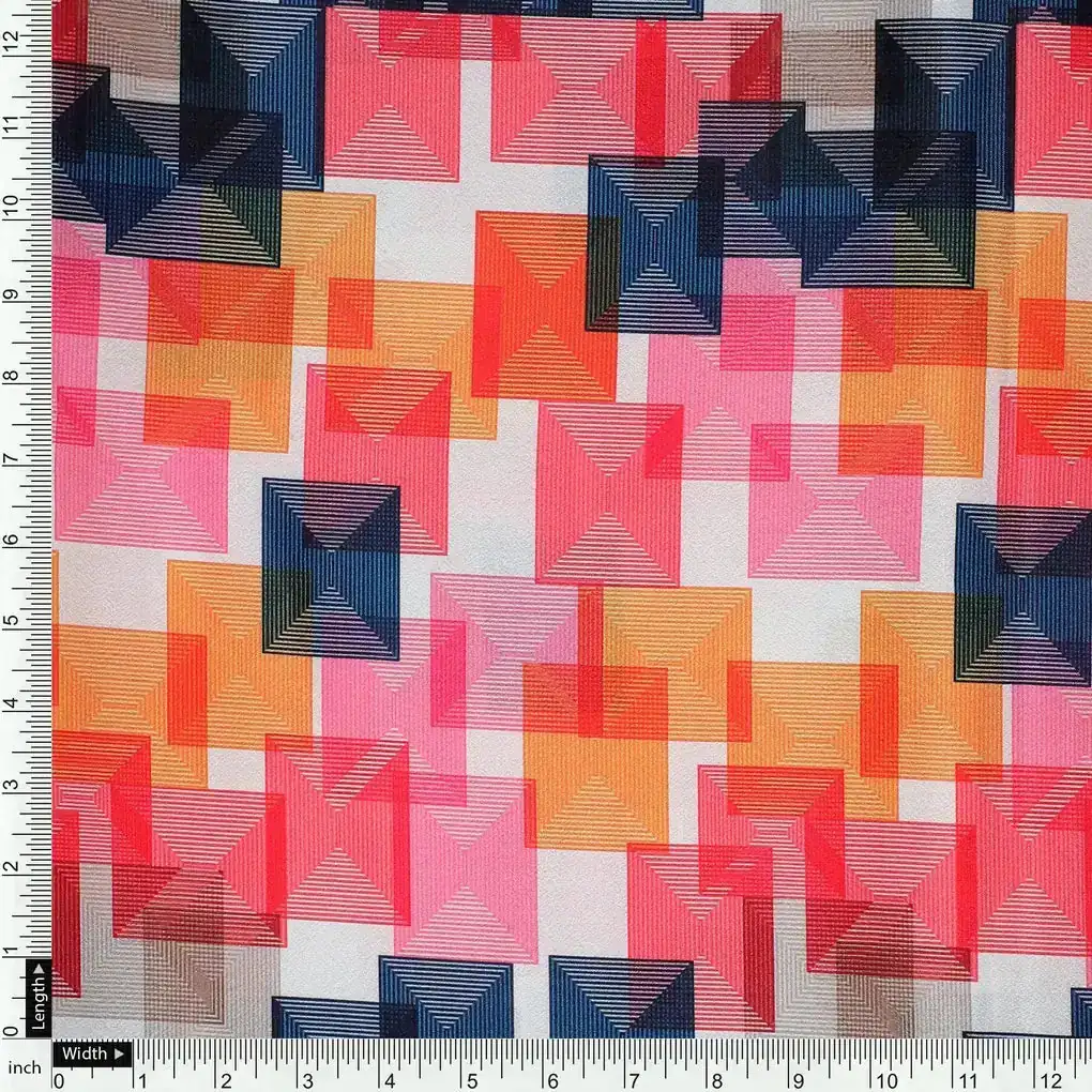 Abstract Squares Digital Printed Fabric - Image 4