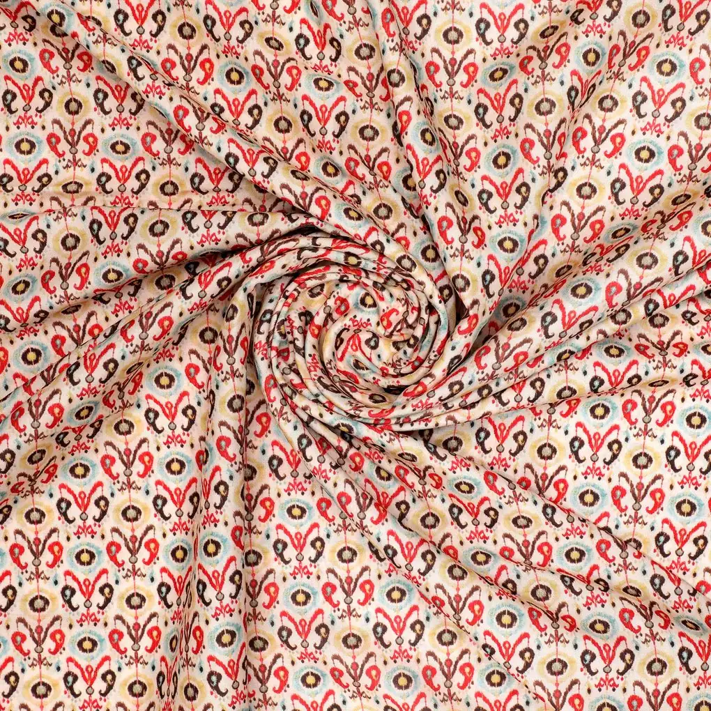 Antique Turkish Diamonds Digital Printed Fabric - Kora Silk - Image 2