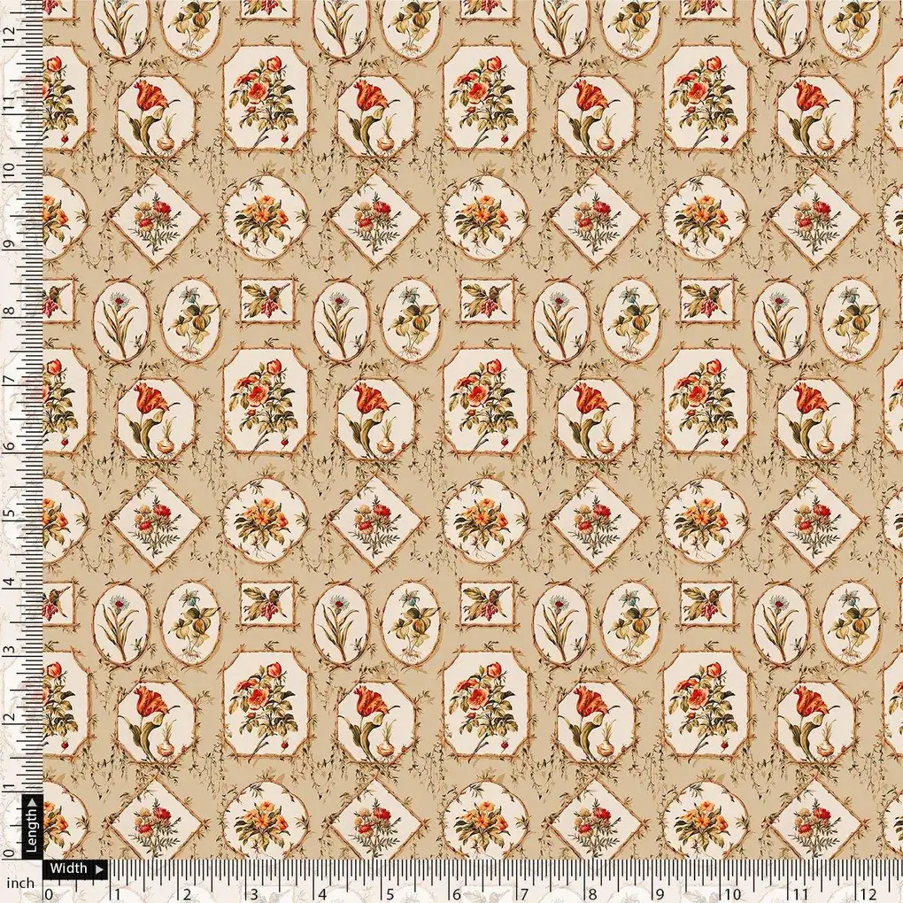 Attractive Floral Shape Valley Digital Printed Fabric - Pure Muslin - Image 4