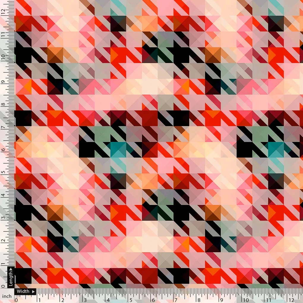 Attractive Multicolor Abstract Pattern Digital Printed Fabric - Image 5