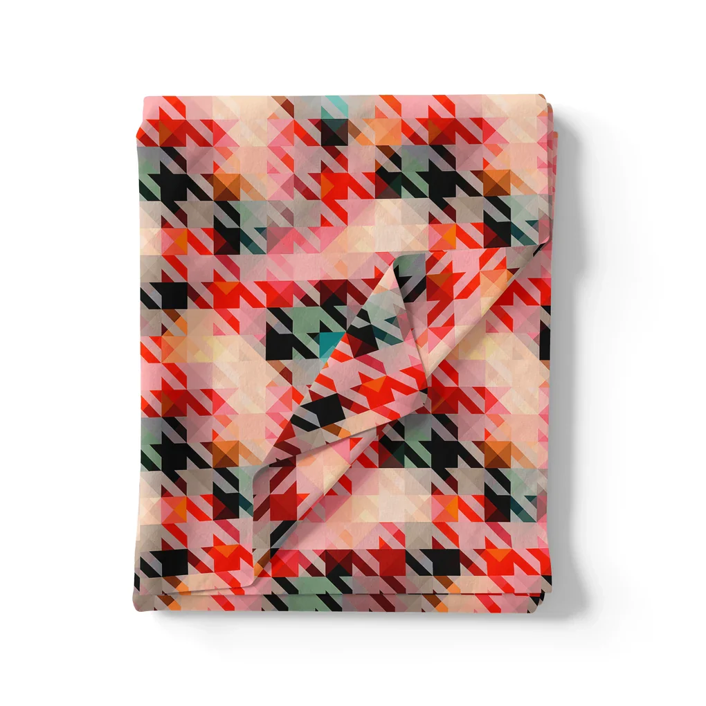 Attractive Multicolor Abstract Pattern Digital Printed Fabric - Kora Silk - Image 3