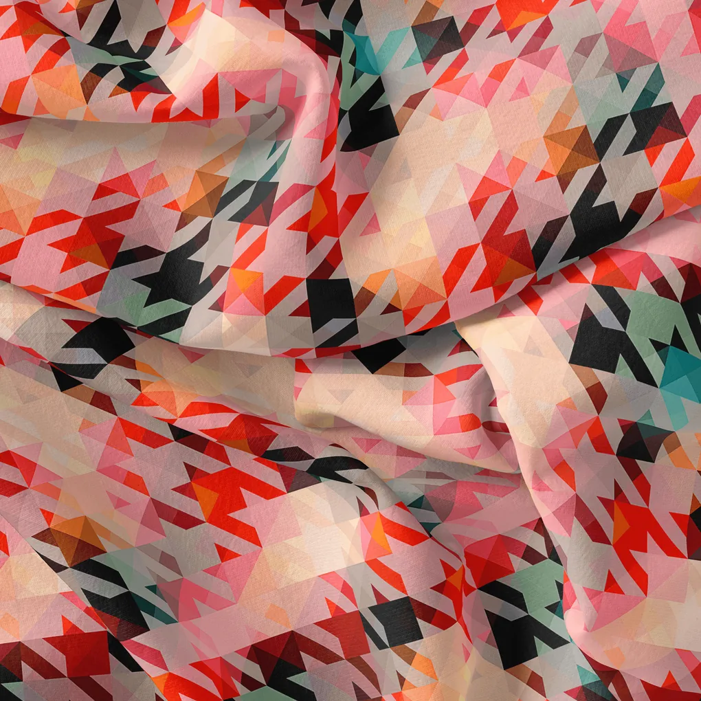 Attractive Multicolor Abstract Pattern Digital Printed Fabric - Kora Silk - Image 4