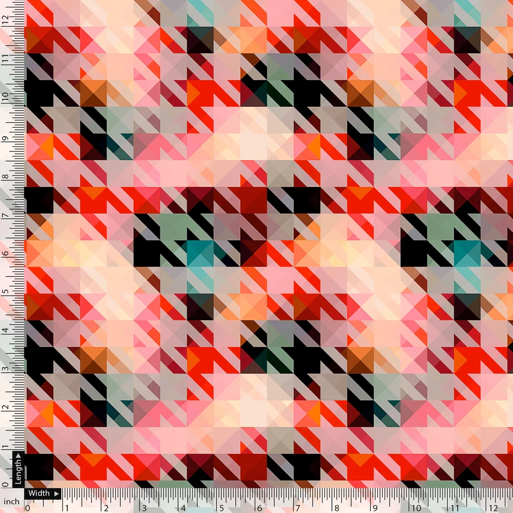 Attractive Multicolor Abstract Pattern Digital Printed Fabric - Kora Silk - Image 5