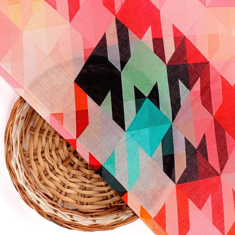 Attractive Multicolor Abstract Pattern Digital Printed Fabric - Pure Cotton - Image 2