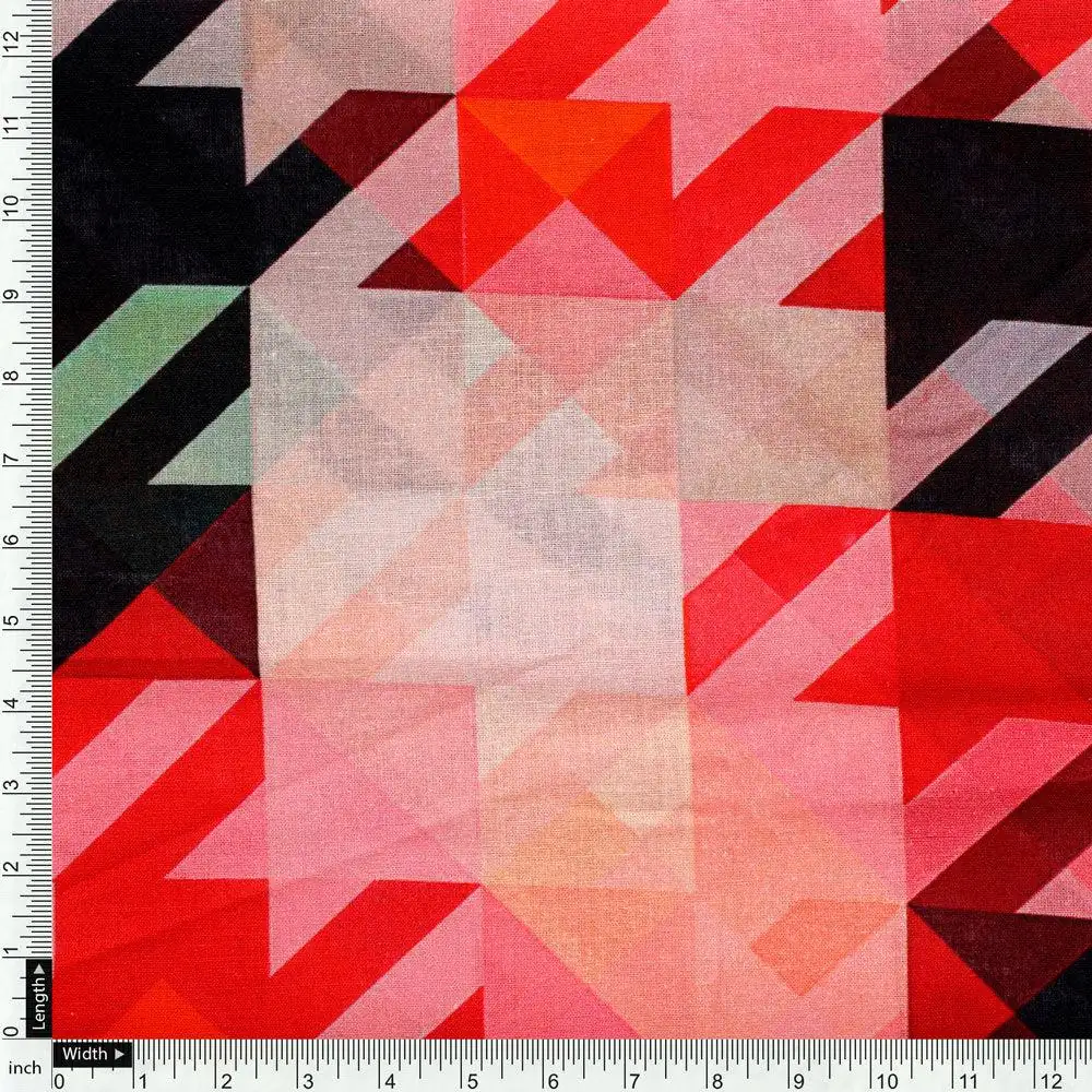 Attractive Multicolor Abstract Pattern Digital Printed Fabric - Pure Cotton - Image 4
