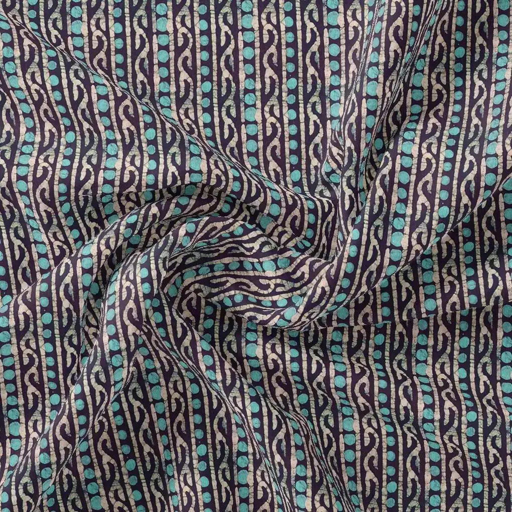 Attractive Polka Dot With Strips Digital Printed Fabric - Image 3