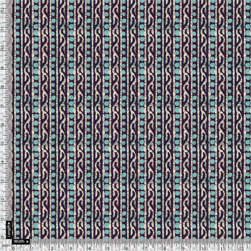 Attractive Polka Dot With Strips Digital Printed Fabric - Image 4