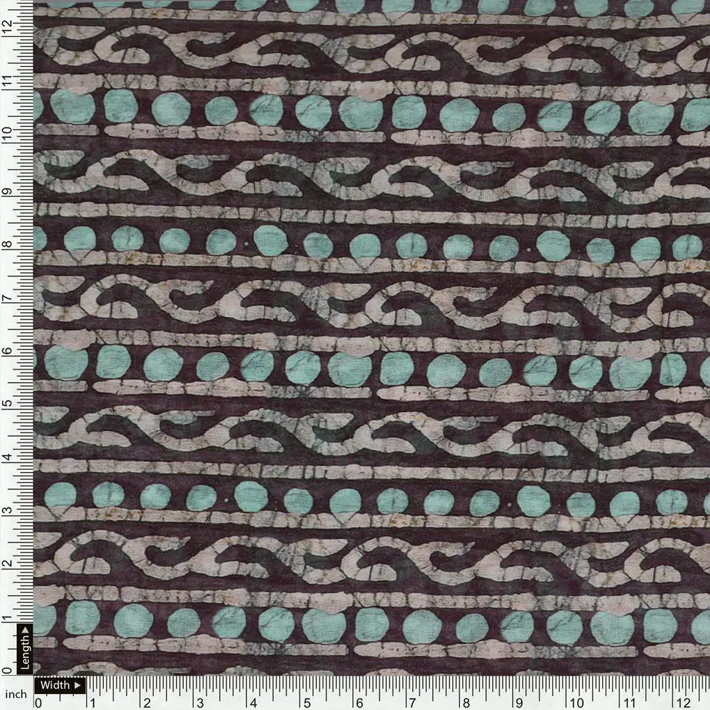 Attractive Polka Dot With Strips Digital Printed Fabric - Pure Georgette - Image 4