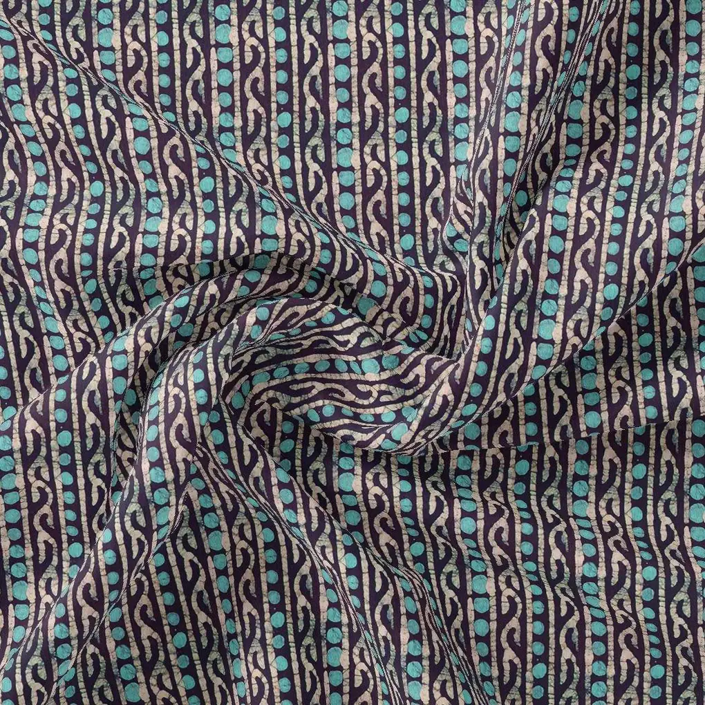 Attractive Polka Dot With Strips Digital Printed Fabric - Weightless - Image 3