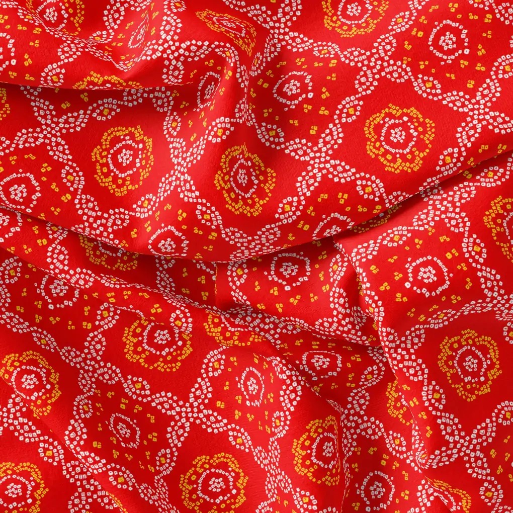 Attractive Seamless Bandhani Digital Printed Fabric - Image 3