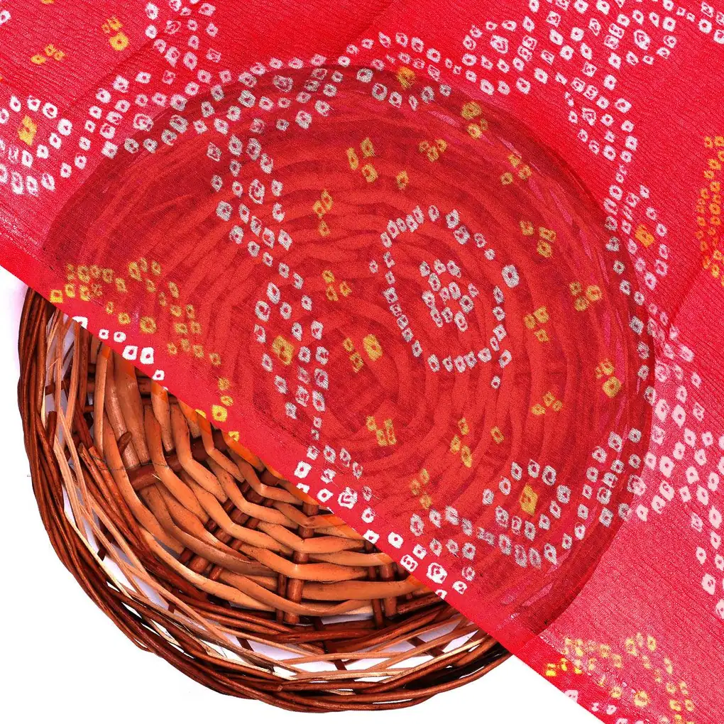 Attractive Seamless Bandhani Digital Printed Fabric - Pure Chiffon - Image 2