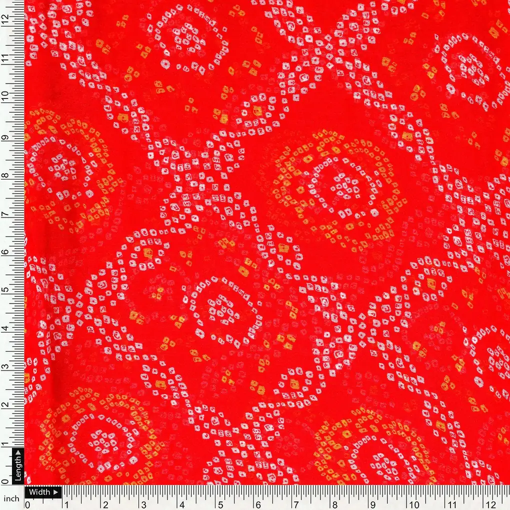 Attractive Seamless Bandhani Digital Printed Fabric - Pure Chiffon - Image 4