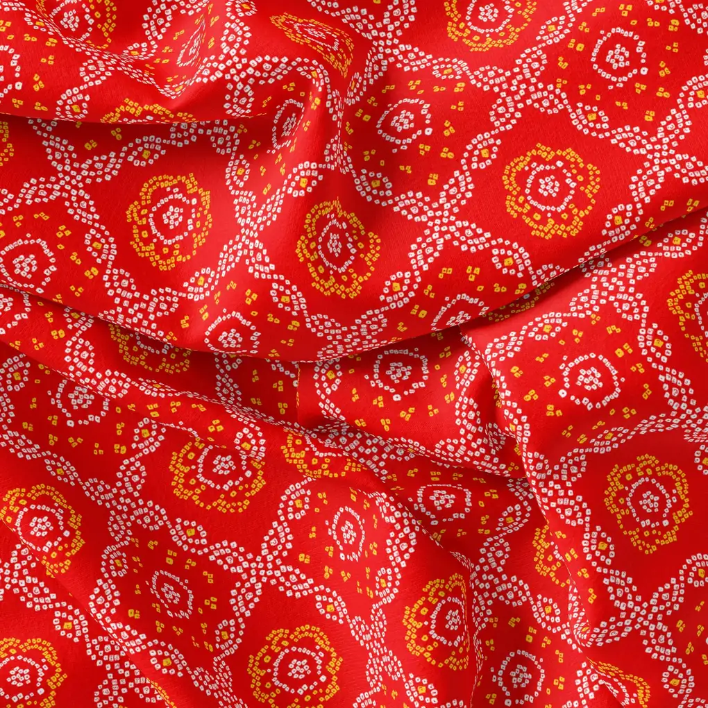Attractive Seamless Bandhani Digital Printed Fabric - Weightless - Image 3