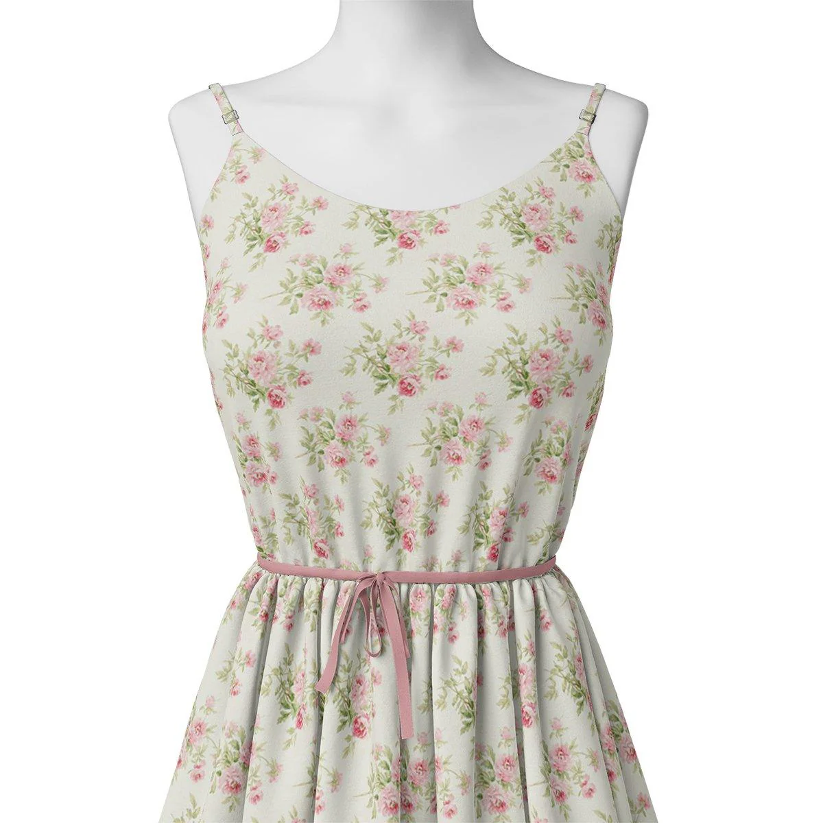 Attractive Summer Pink Roses Seamless Digital Printed Fabric - Image 2