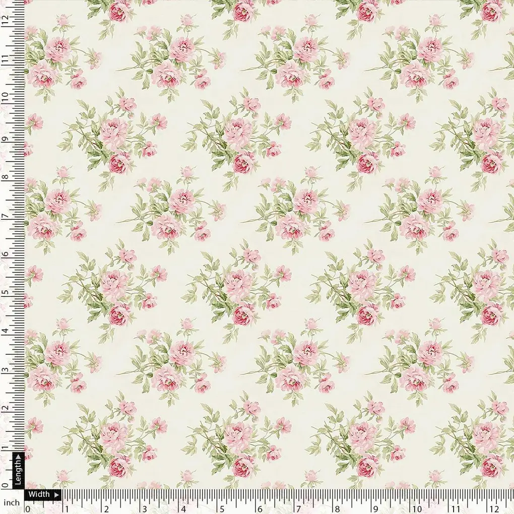 Attractive Summer Pink Roses Seamless Digital Printed Fabric - Weightless - Image 4