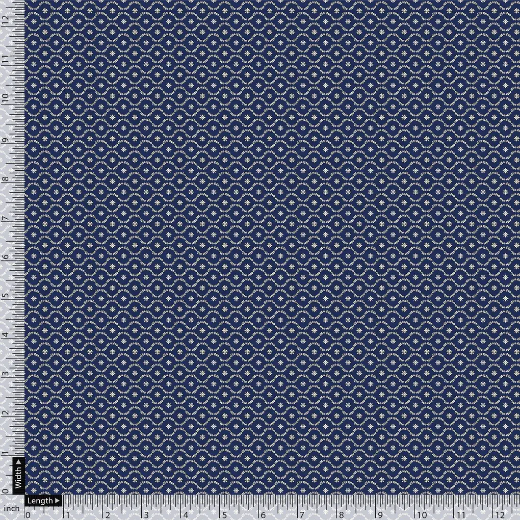 Attractive Tiny Blue Star Ogee Digital Printed Fabric - Image 4