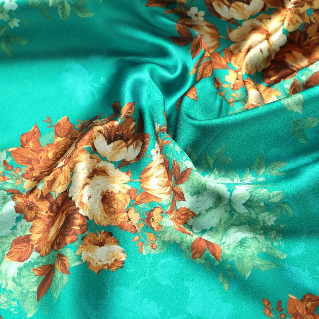 Attractive Watercolour Cathay Spice Colour Roses  Digital Printed Fabric - Japan Satin - Image 3