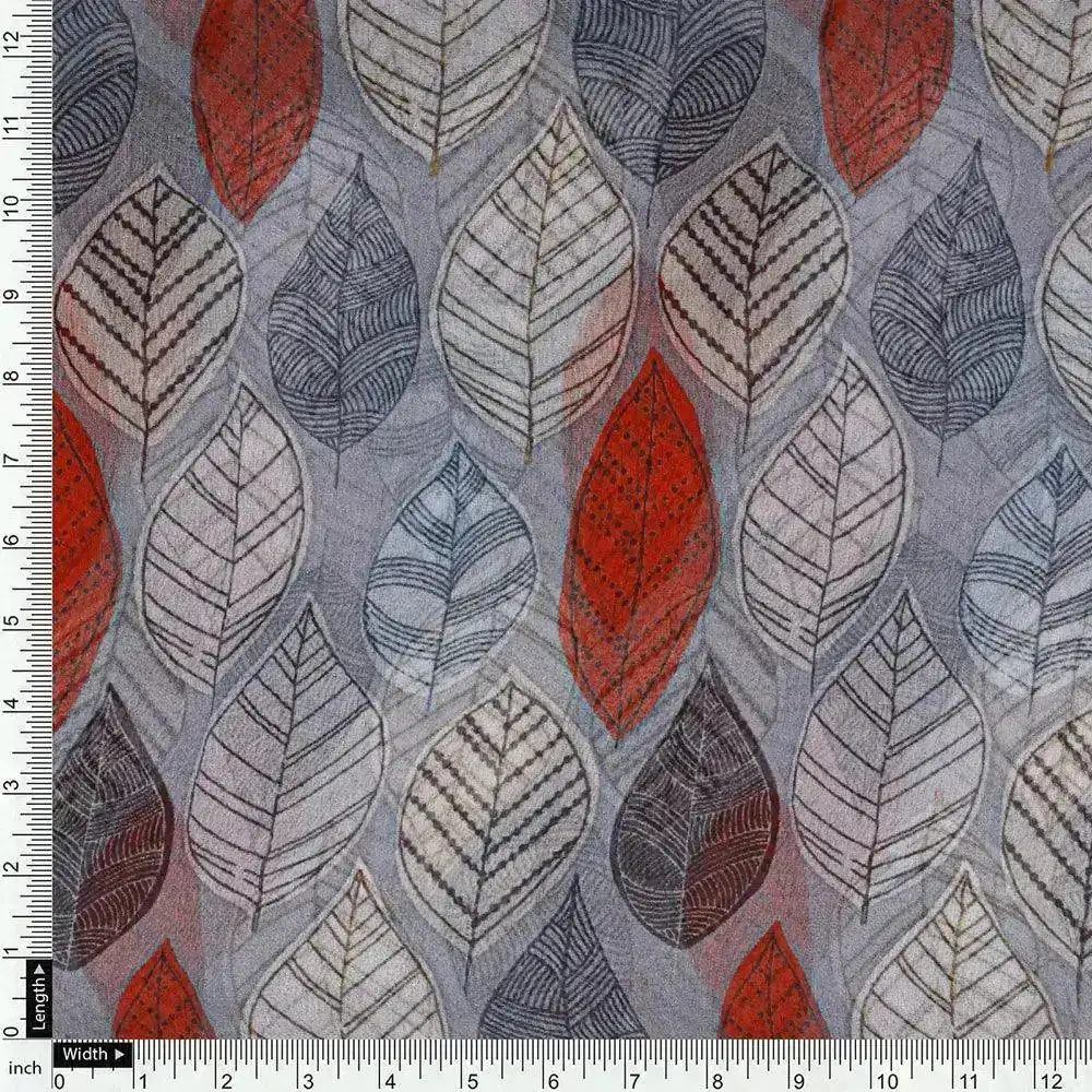 Autumn Leaves Digital Printed Fabric - Image 4