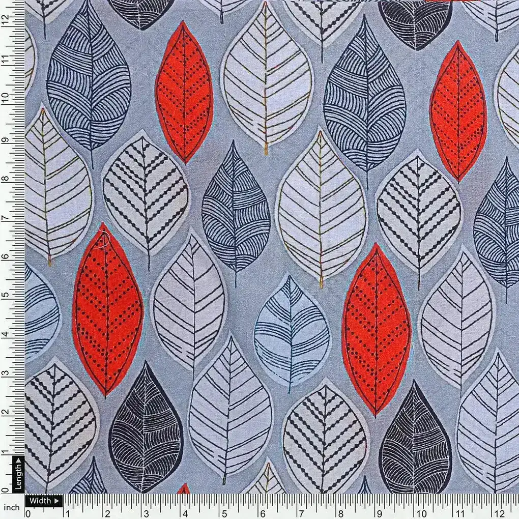 Autumn Leaves Digital Printed Fabric - Image 4