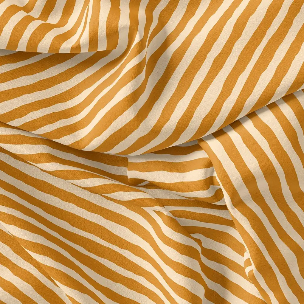Barcode Stripe Waving Patterns Digital Printed Fabric - Pure Georgette - Image 3