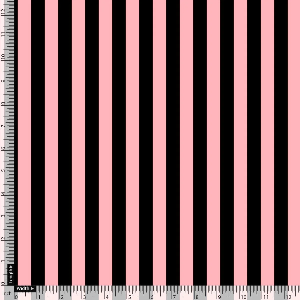 Bayadere Stripes Black With Pink Digital Printed Fabric - Image 2