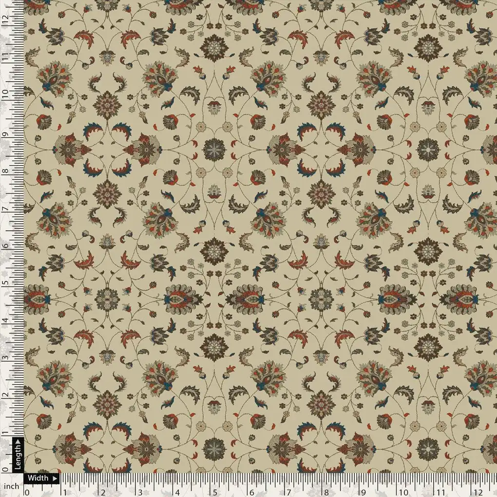 Beach Dune Jecobean Pashmina Printed Fabric - Image 5