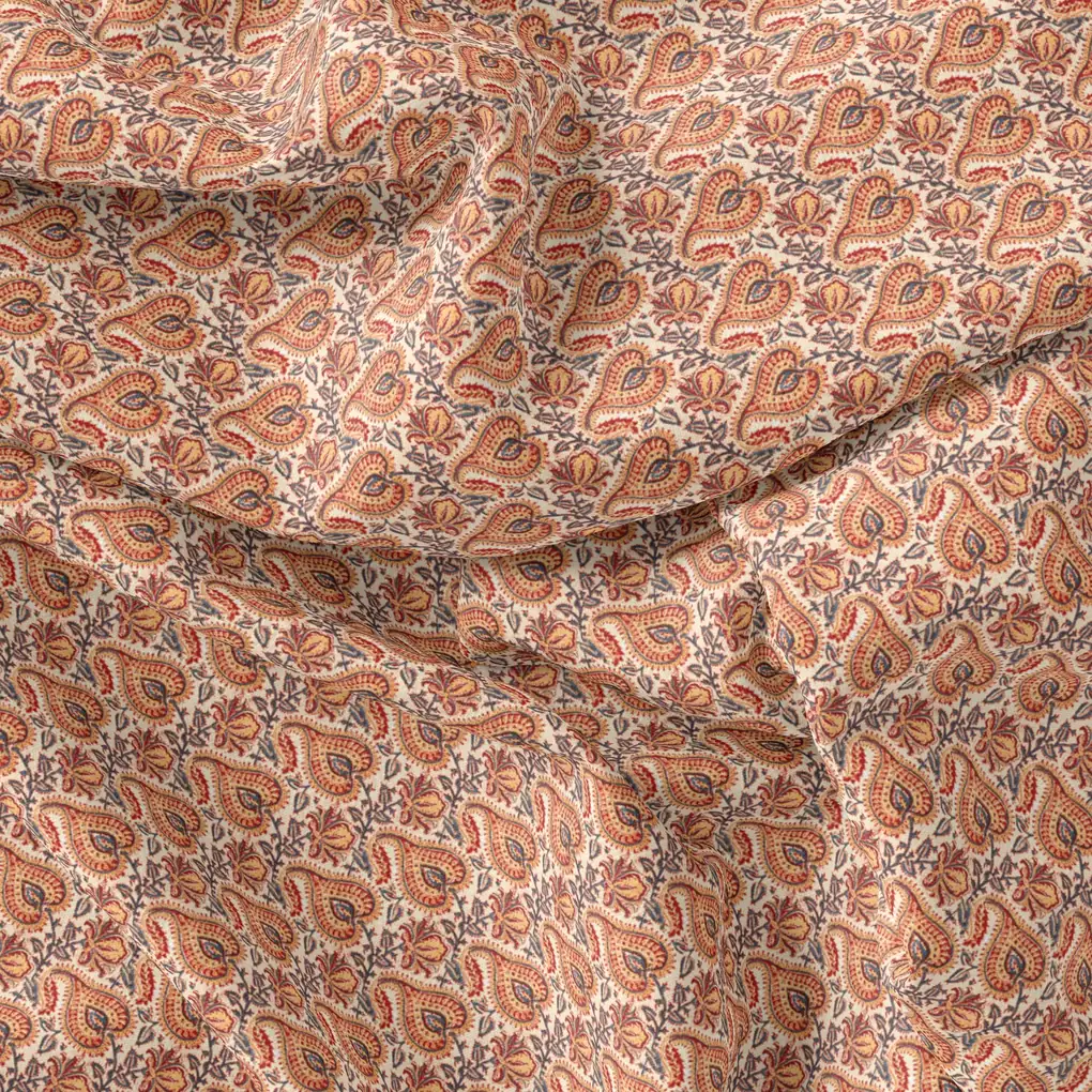 Beautiful Birch Leaves With Golden Flower Digital Printed Fabric - Weightless - Image 3
