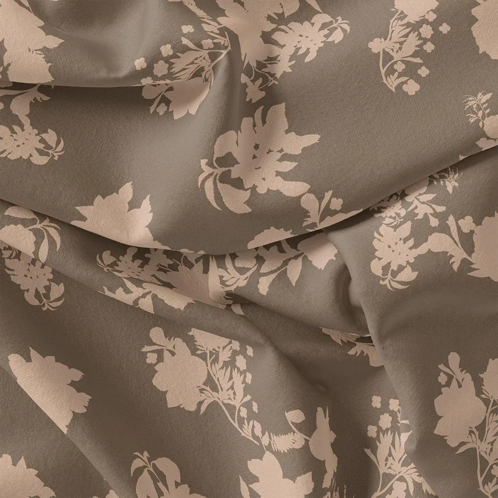Beautiful Brown Floral Branch Digital Printed Fabric - Image 3