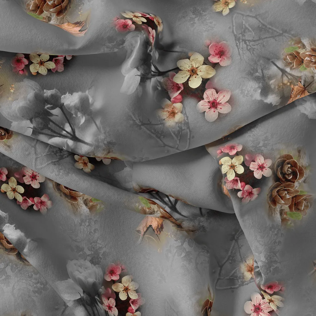 Beautiful Daffodil Flower With Vintage Background Digital Printed Fabric - Image 4