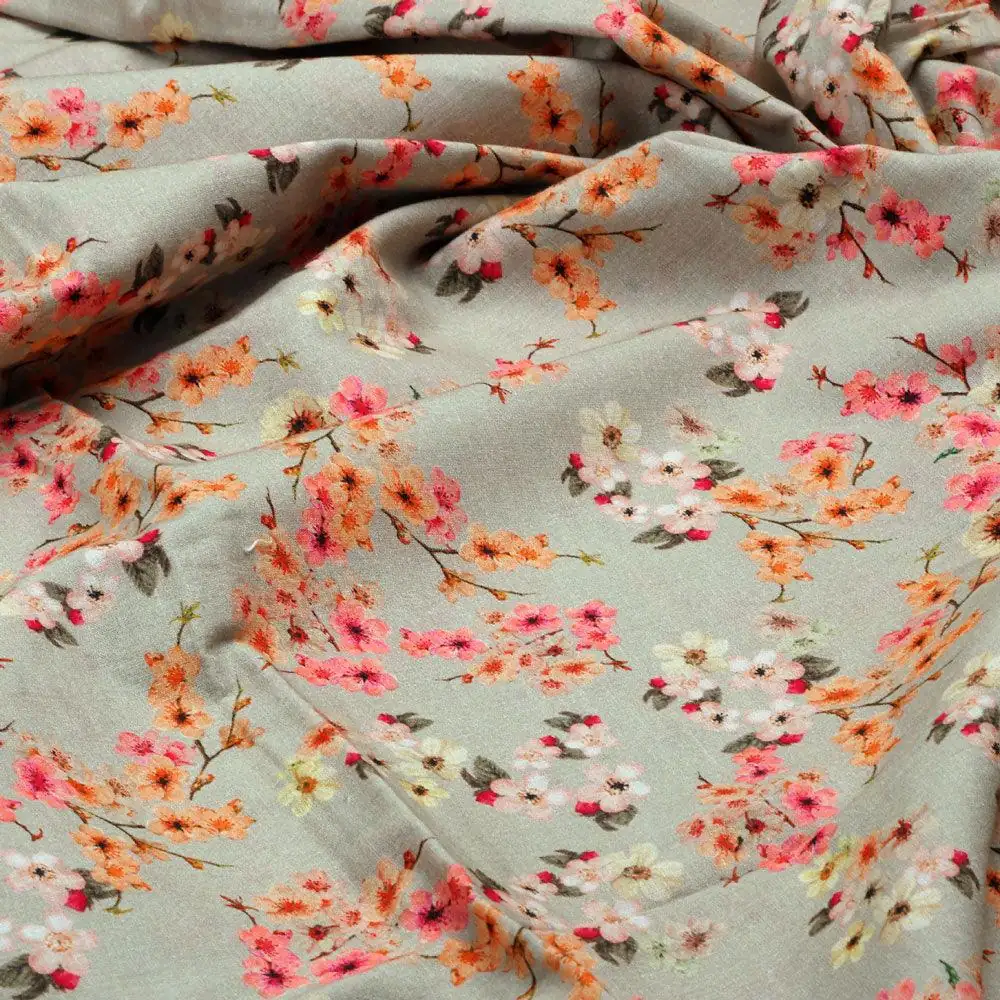 Beautiful Ditsy Gold Sand With Pot Pourri Colour Digital Printed Fabric - Cotton - Image 2