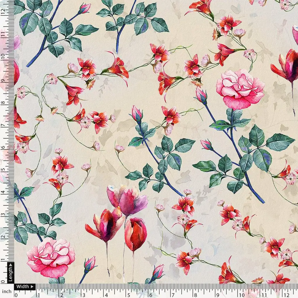 Beautiful Ditsy Red Rose With Lavender Rose - Image 4