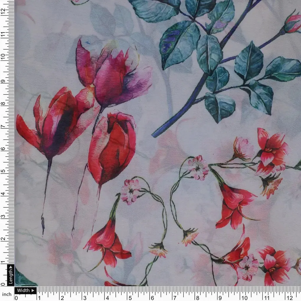 Beautiful Ditsy Red Rose With Lavender Rose  - Weightless - Image 4