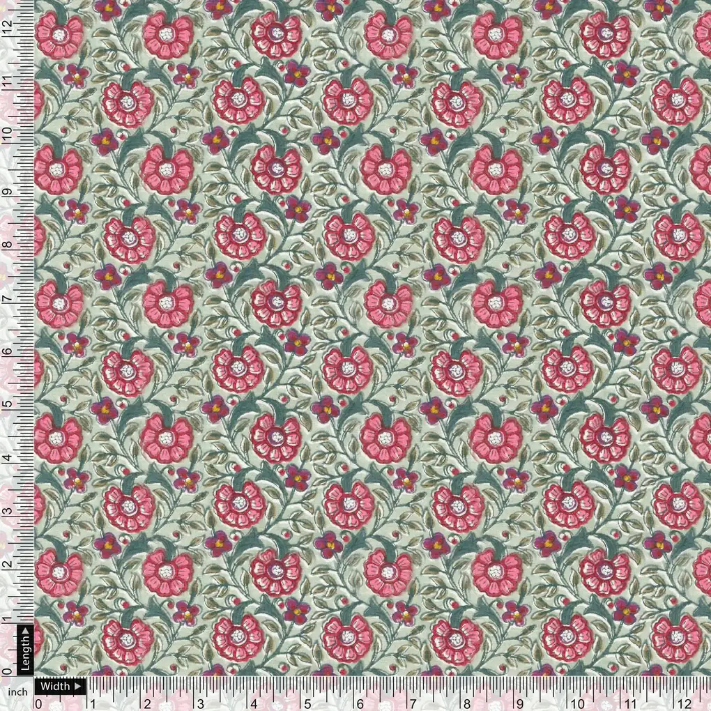 Beautiful Floral Ditzy Pattern Digital Printed Fabric - Image 3